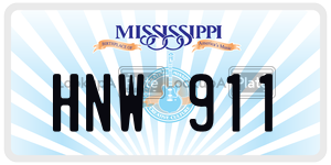 HNW911  license plate in MS