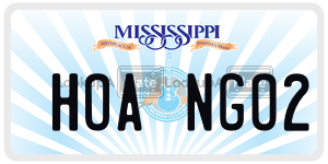 HOANGO2 license plate in Mississippi