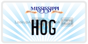 HOG license plate in Mississippi