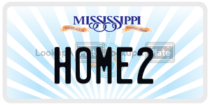 HOME2  license plate in MS
