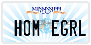 HOMEGRL  license plate in MS