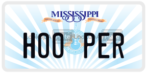 HOOPER  license plate in MS