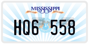 HQ6558 license plate in Mississippi