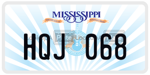 HQJ068  license plate in MS