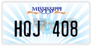 HQJ408  license plate in MS