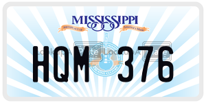 HQM376  license plate in MS