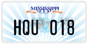 HQU018  license plate in MS