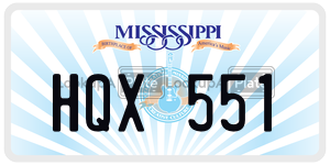 HQX551  license plate in MS