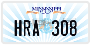 HRA308  license plate in MS