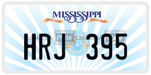 HRJ395  license plate in MS