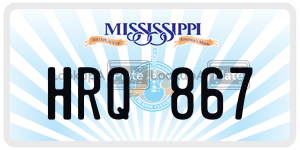 HRQ867  license plate in MS