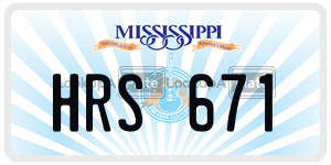 HRS671  license plate in MS
