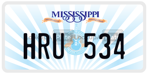 HRU534  license plate in MS
