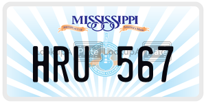 HRU567  license plate in MS