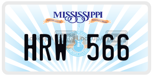HRW566  license plate in MS