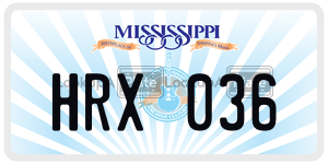 HRX036  license plate in MS