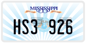 HS3926  license plate in MS