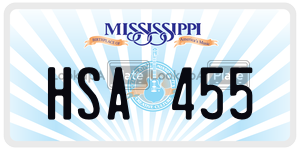 HSA455  license plate in MS
