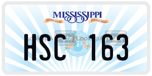 HSC163 license plate in Mississippi