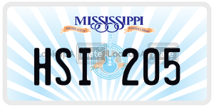 HSI205  license plate in MS