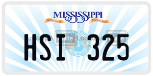 HSI325  license plate in MS