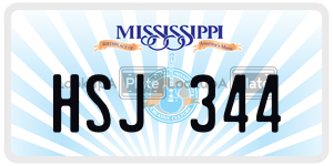 HSJ344 license plate in Mississippi
