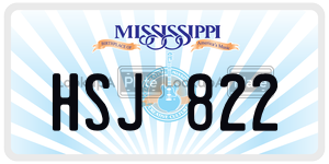 HSJ822  license plate in MS