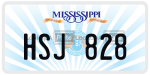 HSJ828  license plate in MS
