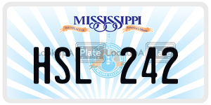 HSL242 license plate in Mississippi