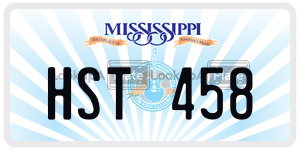 HST458 license plate in Mississippi