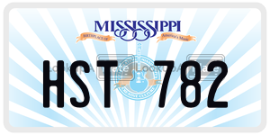 HST782 license plate in Mississippi