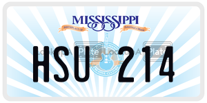 HSU214  license plate in MS