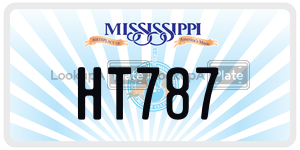 HT787  license plate in MS