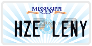 HZELENY license plate in Mississippi