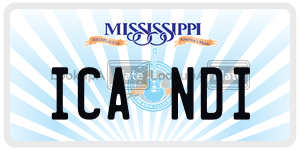 ICANDI  license plate in MS
