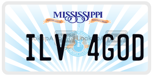 ILV4GOD  license plate in MS