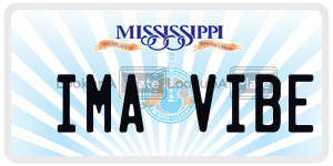 IMAVIBE license plate in Mississippi