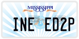 INEED2P  license plate in MS