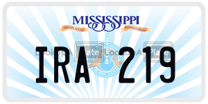 IRA219  license plate in MS