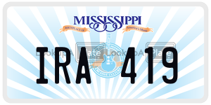IRA419  license plate in MS