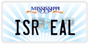ISREAL  license plate in MS