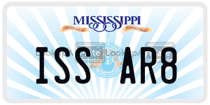 ISSAR8  license plate in MS