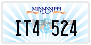 IT4524 license plate in Mississippi