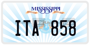 ITA858  license plate in MS