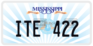 ITE422  license plate in MS