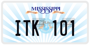 ITK101  license plate in MS