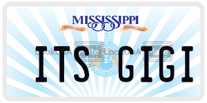 ITSGIGI license plate in Mississippi