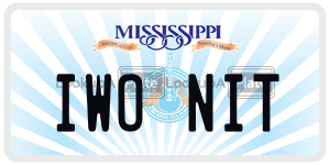 IWONIT  license plate in MS