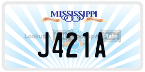 J421A  license plate in MS