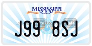 J998SJ  license plate in MS